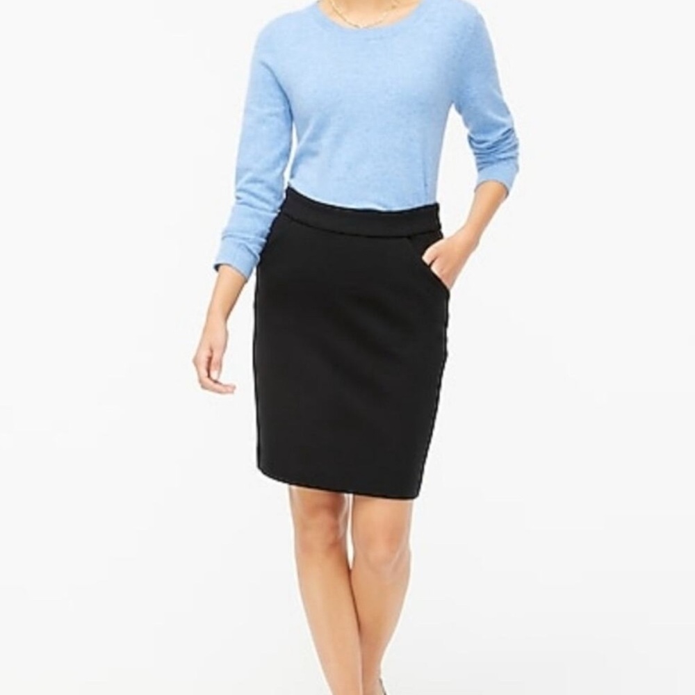 J.Crew Women’s Classic Cotton Black Pencil Skirt Size 2